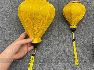 Lồng đèn vải Hội An nhiều màu nhiều cỡ [Cao cấp - Vải gấm lụa] D10-20cm LDEN-VAI-08